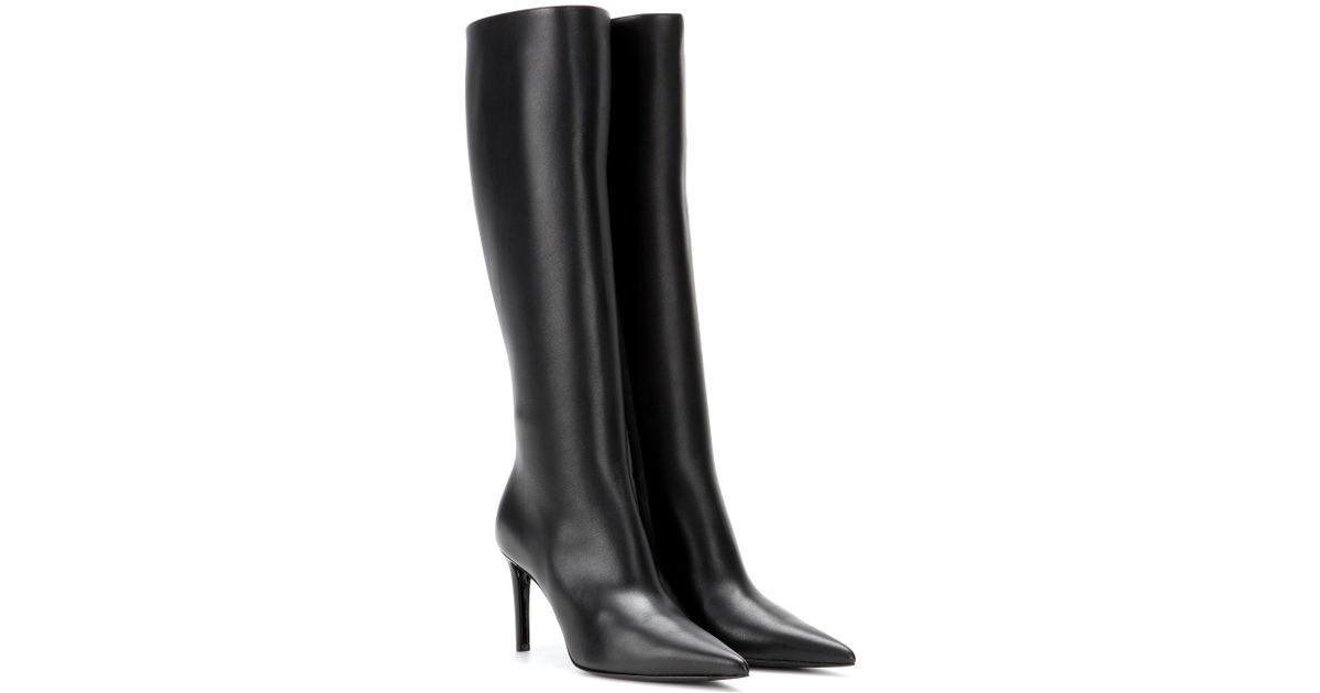Balenciaga Leather Knee-High Boots in Black - Lyst