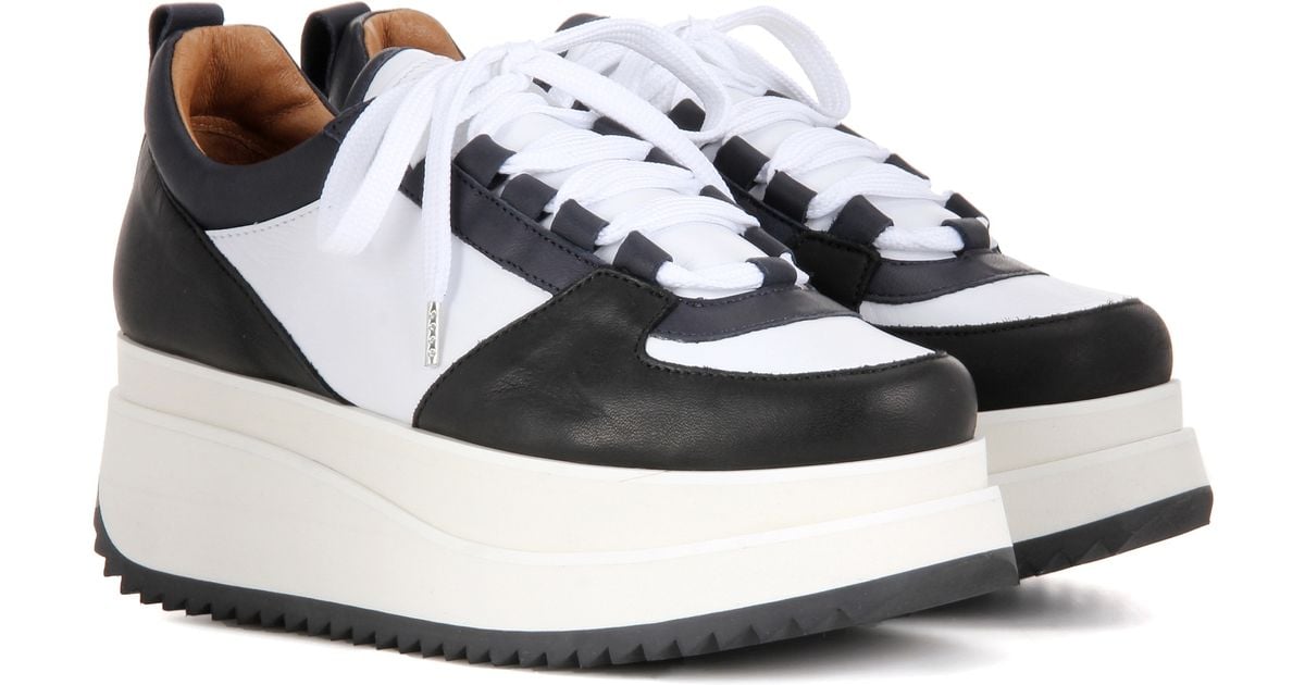 Ganni Naomi Leather Platform Sneakers 