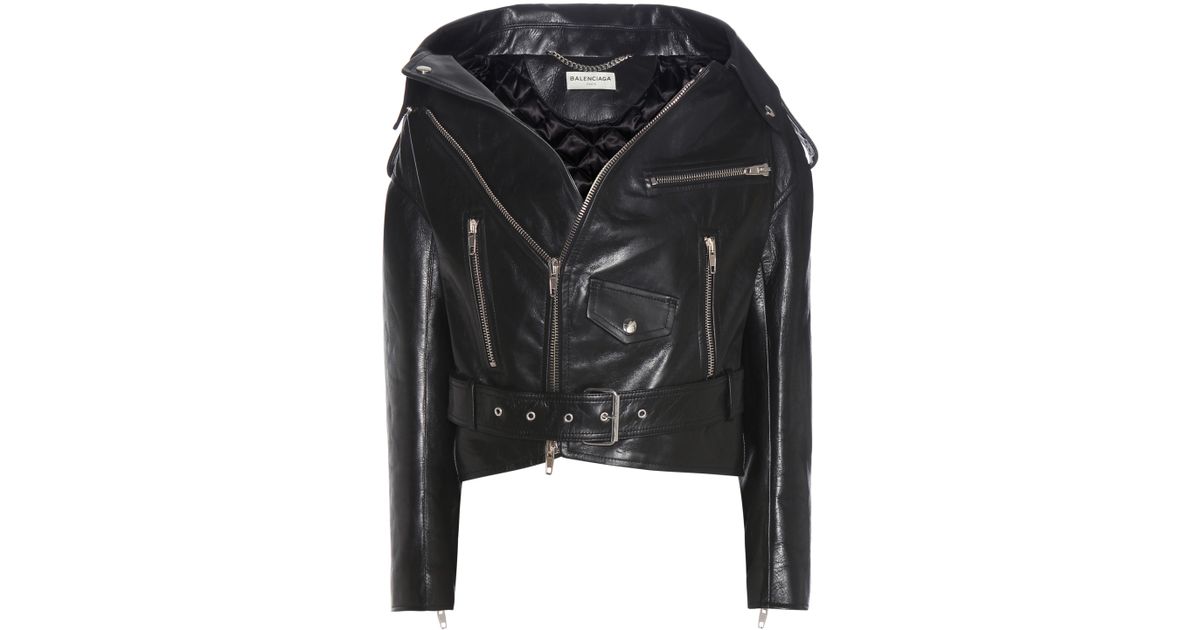 balenciaga swing leather jacket