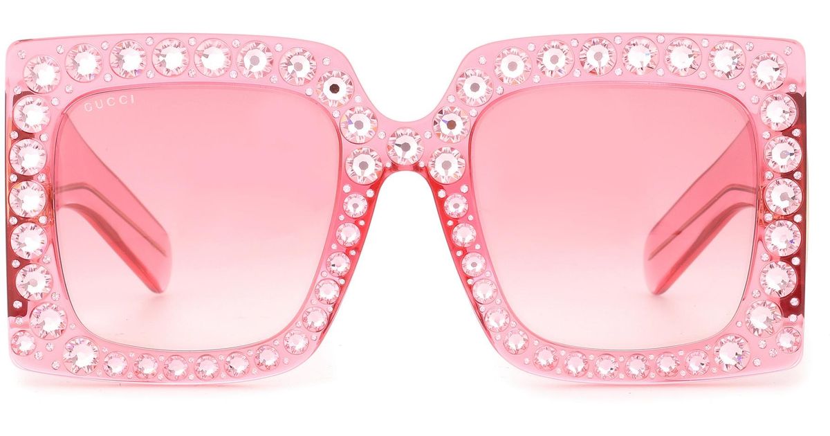 Gucci Oversized Square Sunglasses in Pink - Lyst