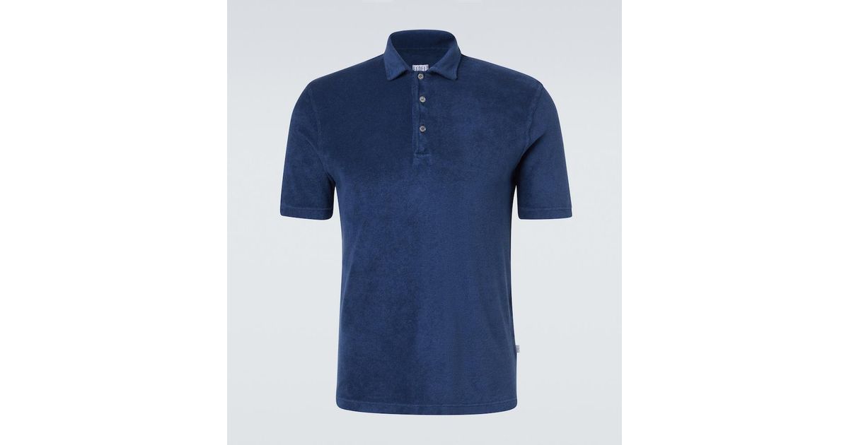 Fedeli Mondial Cotton Terry Polo Shirt in Blue for Men | Lyst