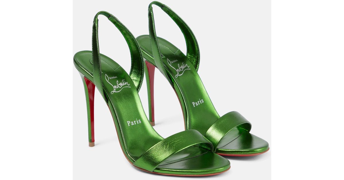 Christian Louboutin O Marylin 100 Metallic Leather Sandals in