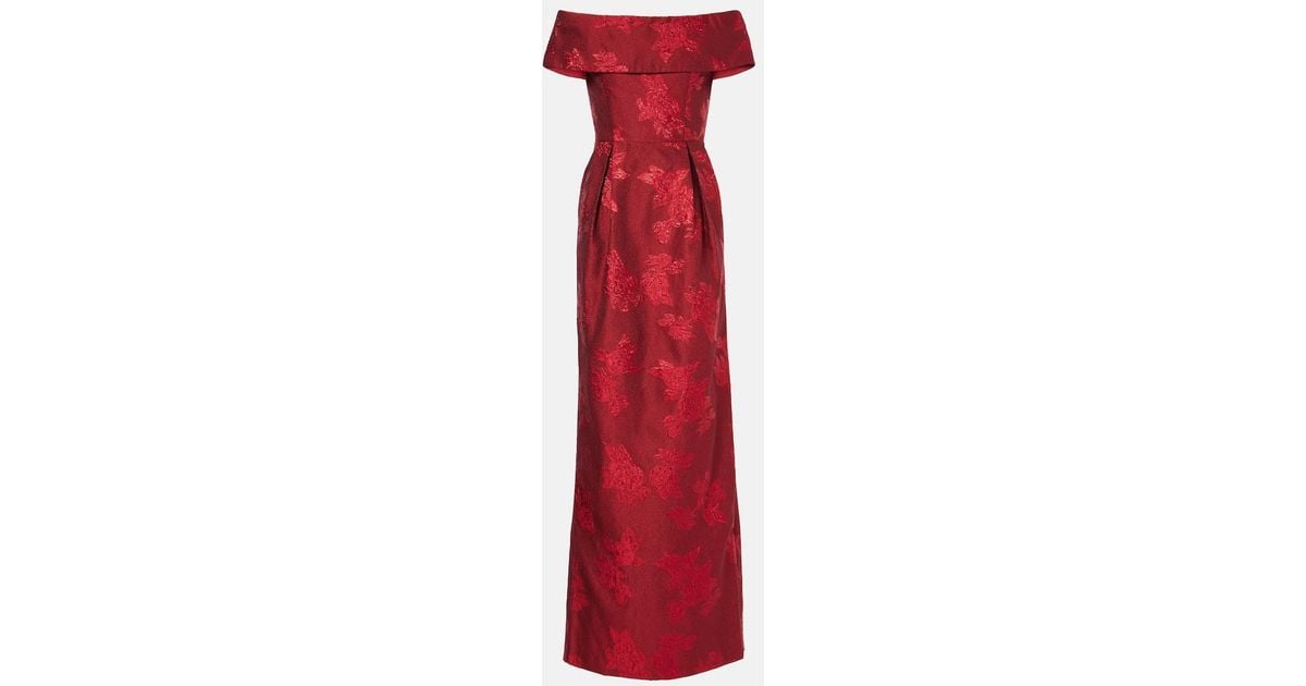 Rebecca Vallance Henrietta Brocade Bustier Gown in Red | Lyst