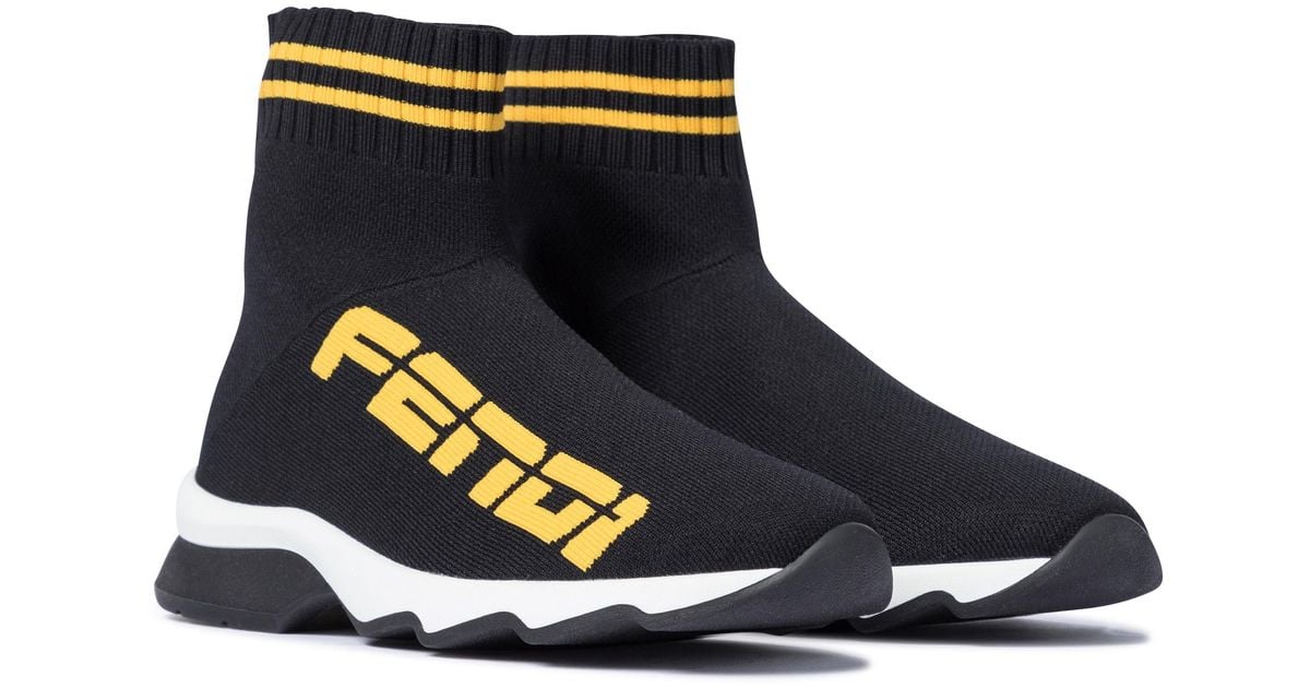 Fendi Ff Sock Sneakers in Black (Blue) Lyst
