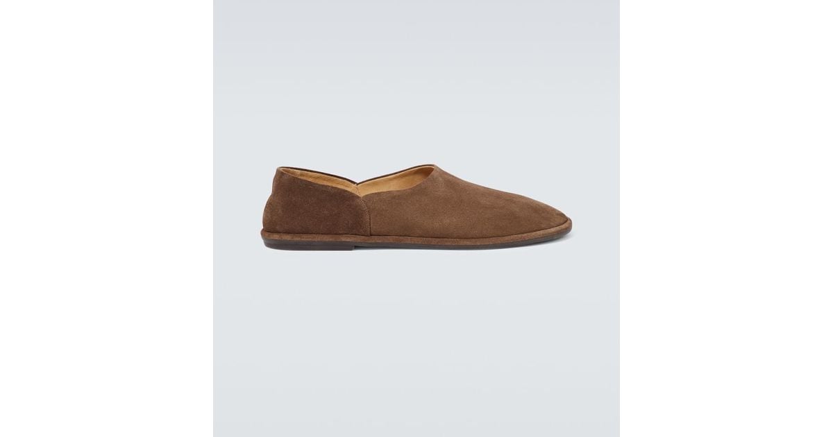 The Row Canal Suede Slip-On Shoes in Brown for Men | Lyst