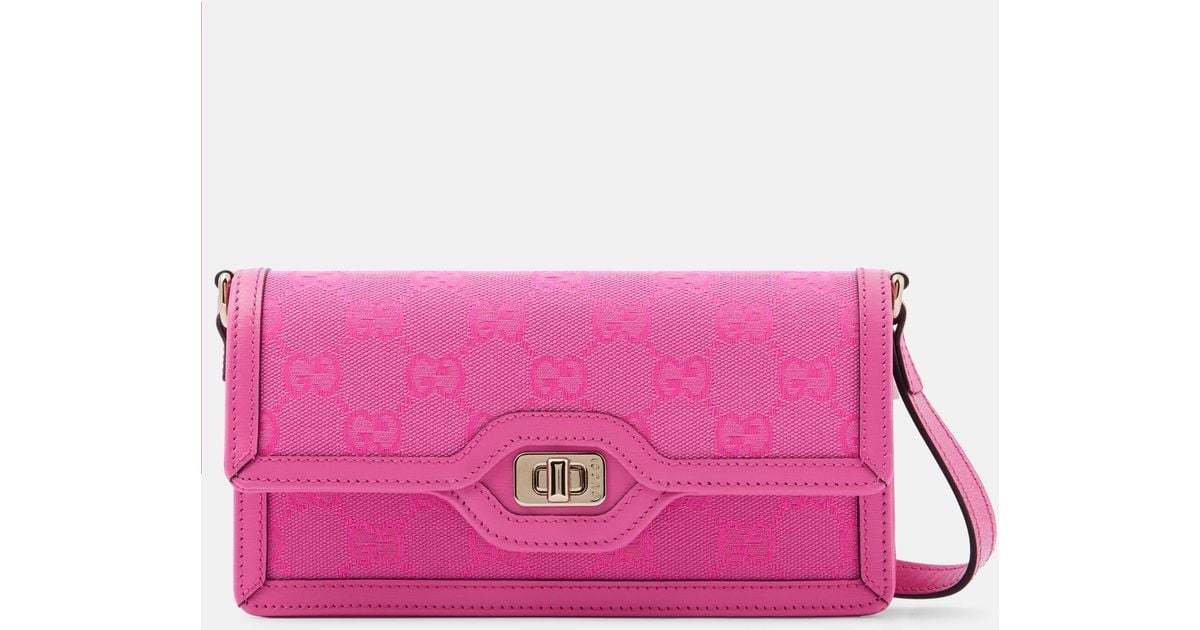 Gucci Luce Mini Gg Canvas Shoulder Bag in Pink Lyst Canada