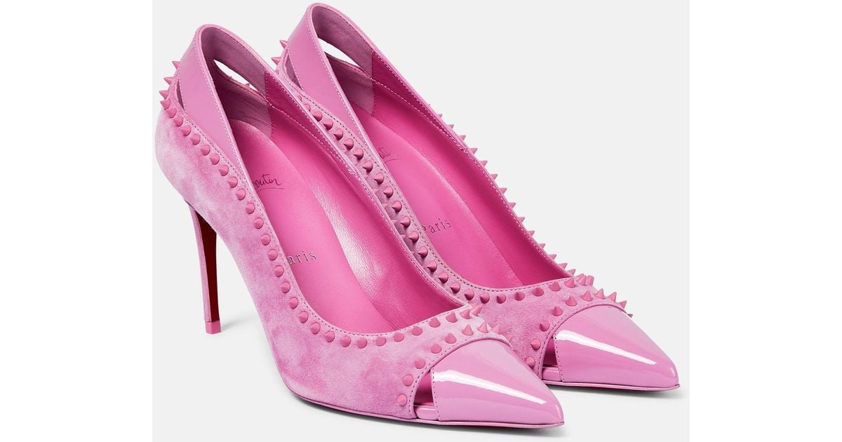 Christian Louboutin Duvette Spikes 85 Suede Pumps in Pink | Lyst Canada