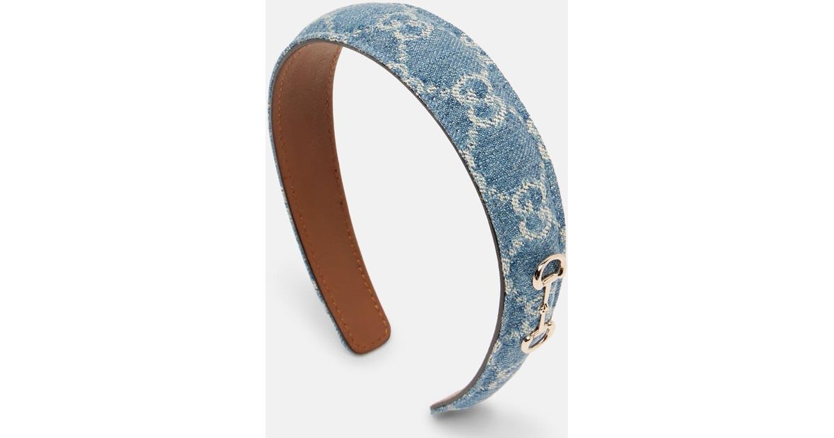 Gucci GG Denim Headband Hair Blue Gucci Blue monogram denim headband ref.JC1547133 (Sold  main image 2