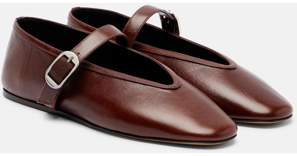 Le Monde Beryl Stella Leather Mary Jane Flats in Brown | Lyst