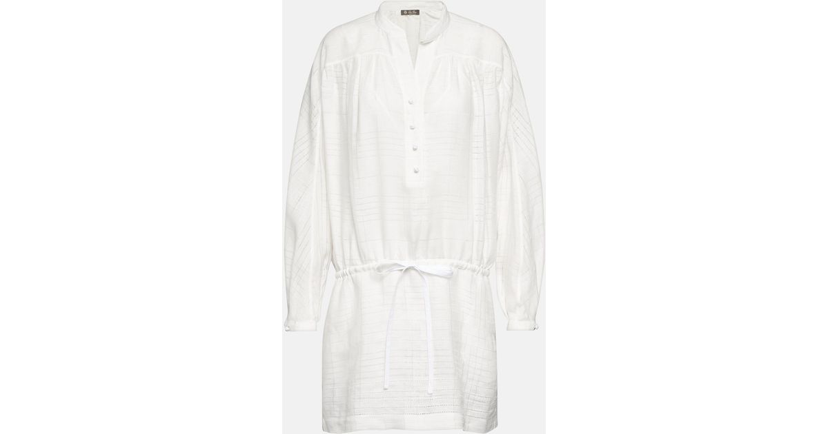 Loro Piana Cotton Minidress in White | Lyst
