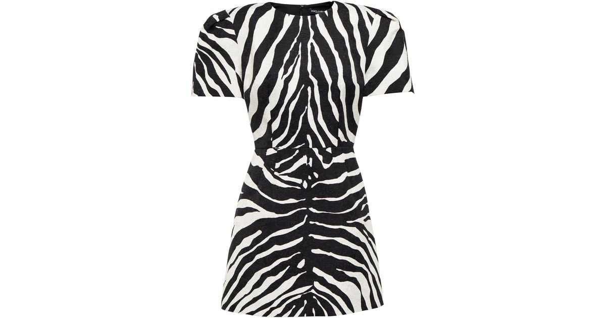 Dolce & Gabbana Zebra-print Brocade Minidress | Lyst UK