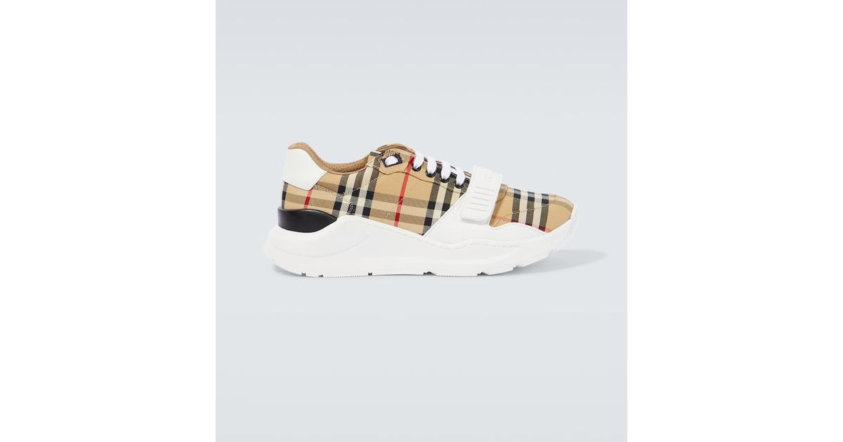 Zapatillas Con Check Burberry de hombre de color Marrón Lyst