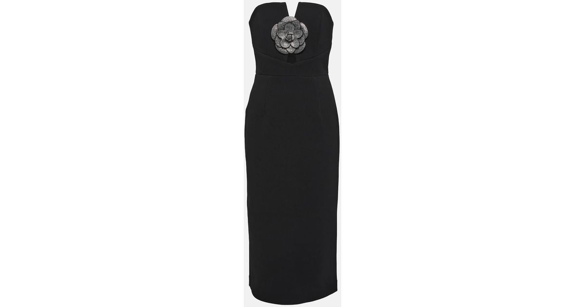 Rebecca Vallance Yvonne Rhinestone Flower Midi-dress in