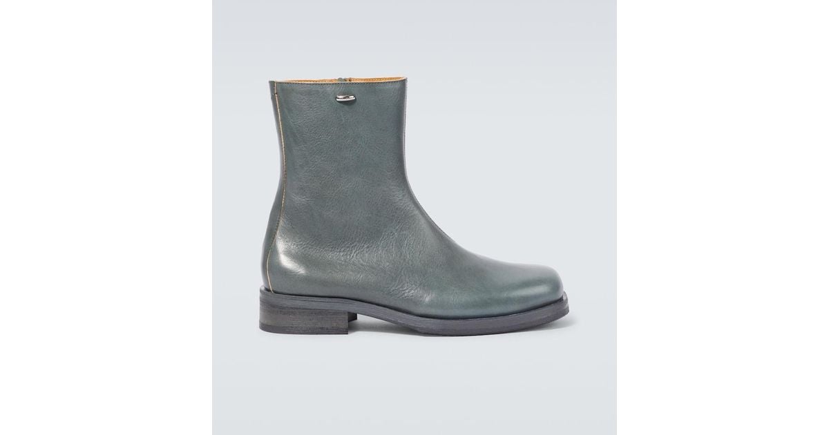Our Legacy Camion Leather Ankle Boots in Gray for Men | Lyst