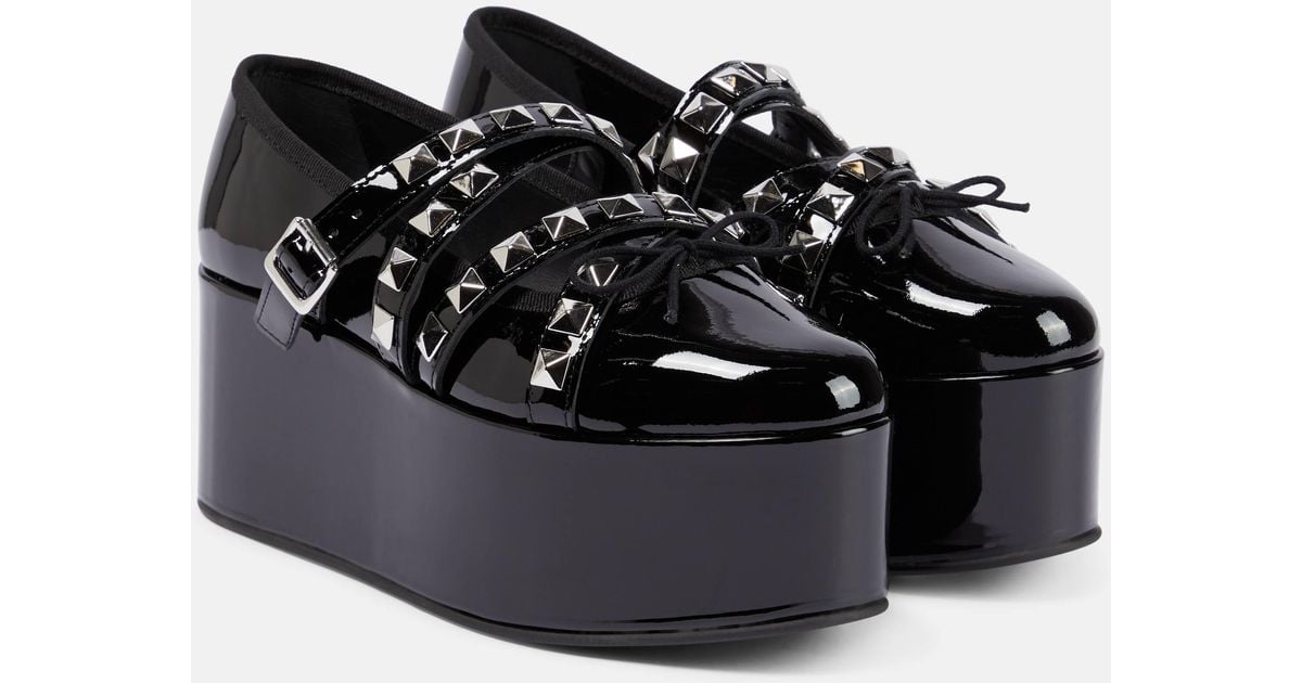 Noir Kei Ninomiya X Repetto Studded Platform Flats in Black