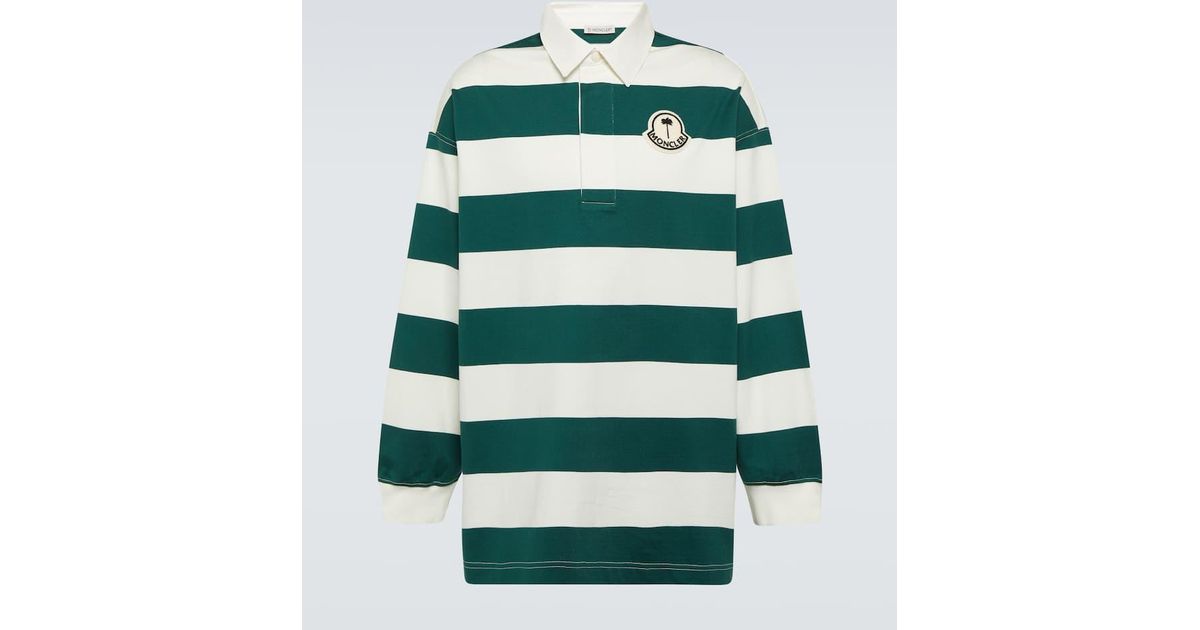 Moncler Genius X Palm Angels Cotton Polo Shirt in Green for Men | Lyst