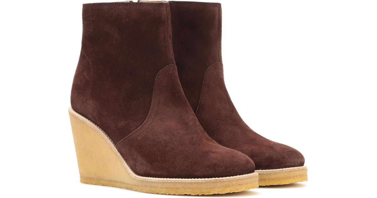 Bottines compensées en daim Gaya Daim A.P.C. en coloris Marron - Lyst