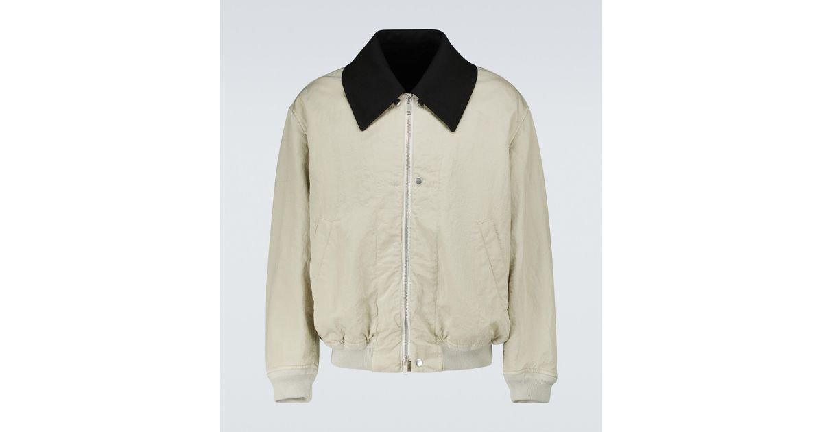 Jil Sander Men's Green Nylon Blouson Bomber Jacket