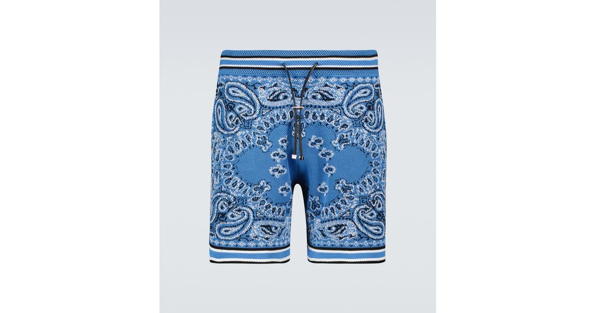 Amiri Men's Bandana Shorts in Light Blue Print Cotton ref.709668 - Joli  Closet