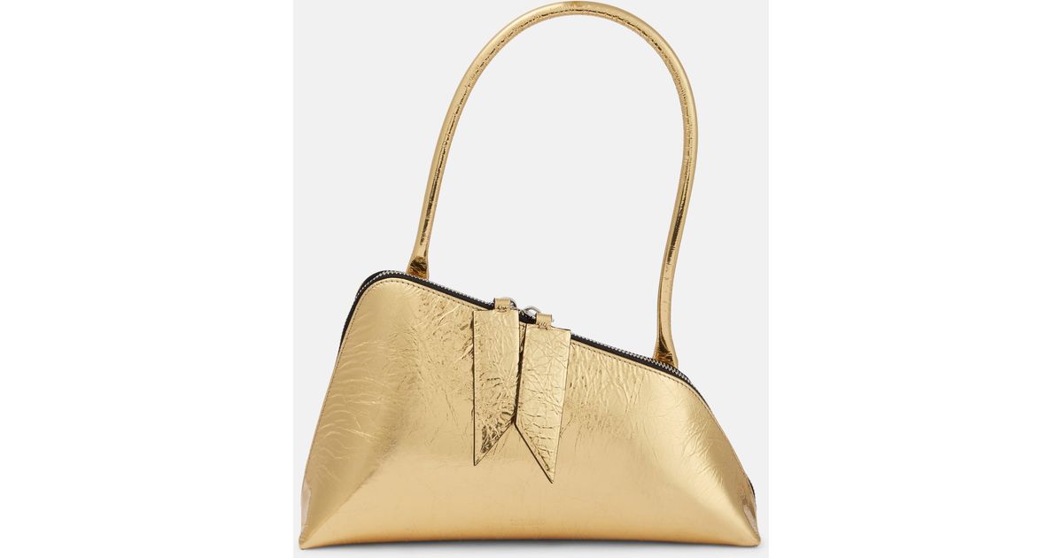 The Attico Sunrise Asymmetrical Leather Shoulder Bag in Natural | Lyst