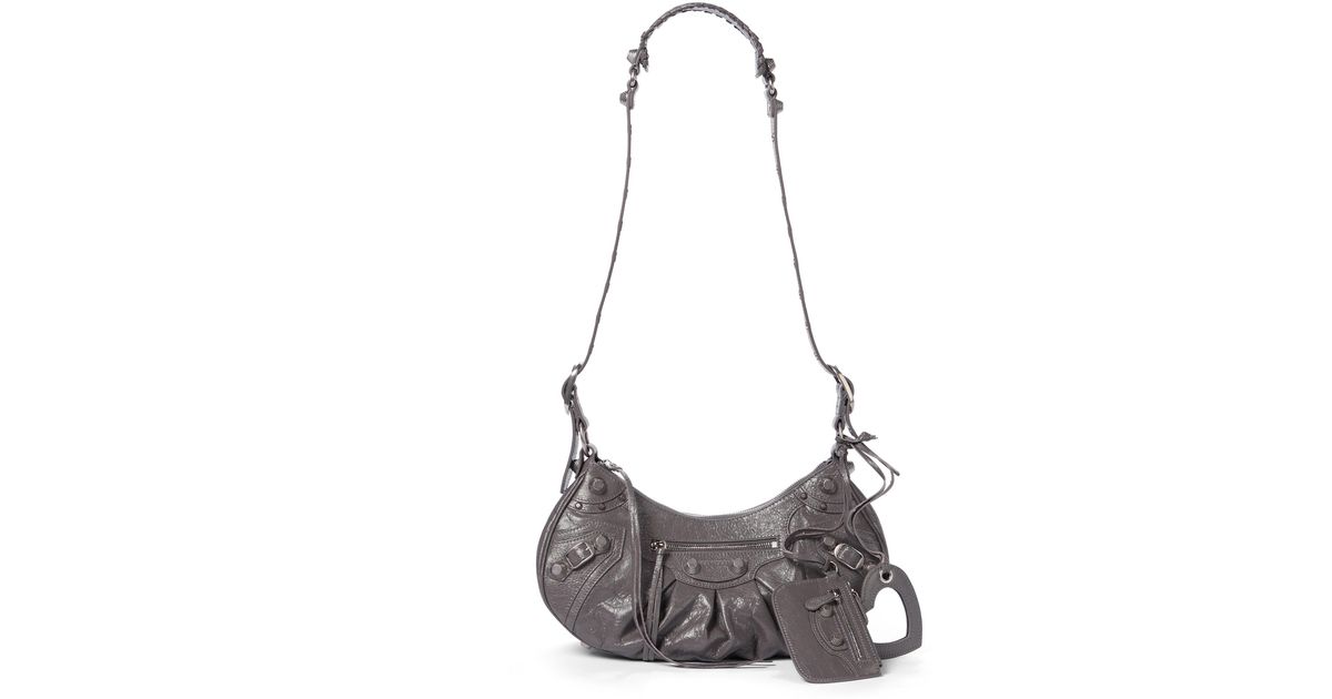 Balenciaga Le Cagole Small Leather Shoulder Bag in Grey (Grey) | Lyst Canada