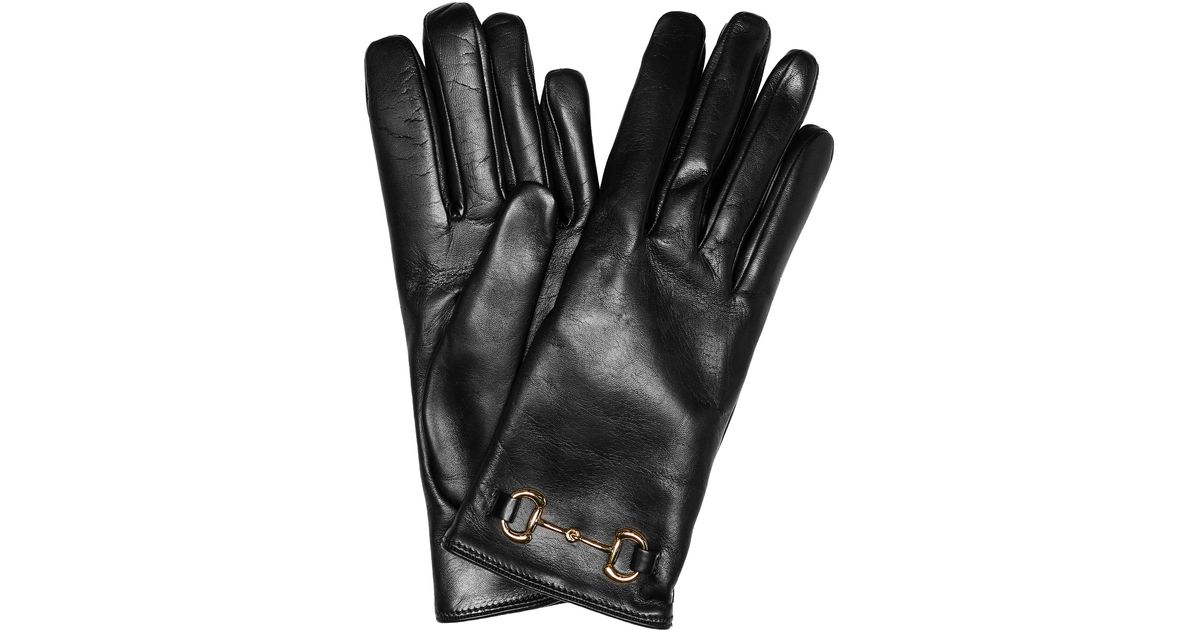 Gucci Horsebit Leather Gloves in Black - Save 14% - Lyst