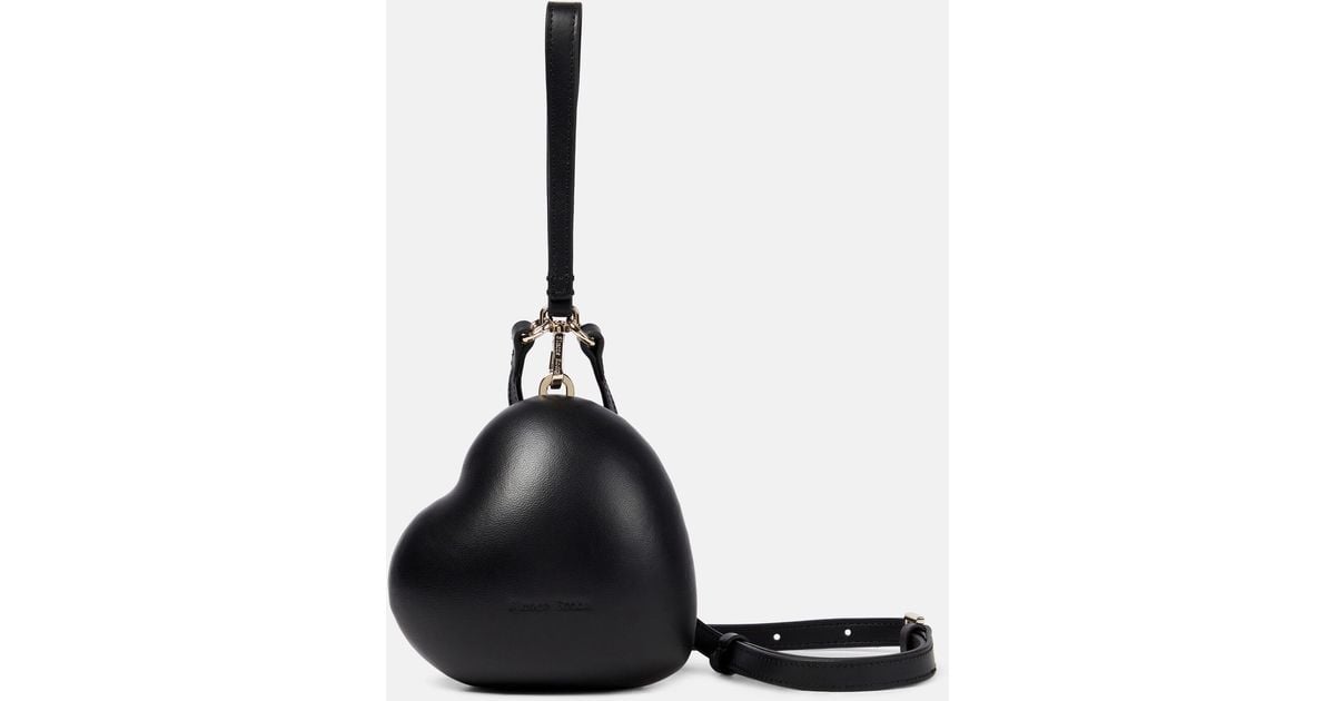 Simone Rocha Micro Heart Leather Shoulder Bag in Black | Lyst