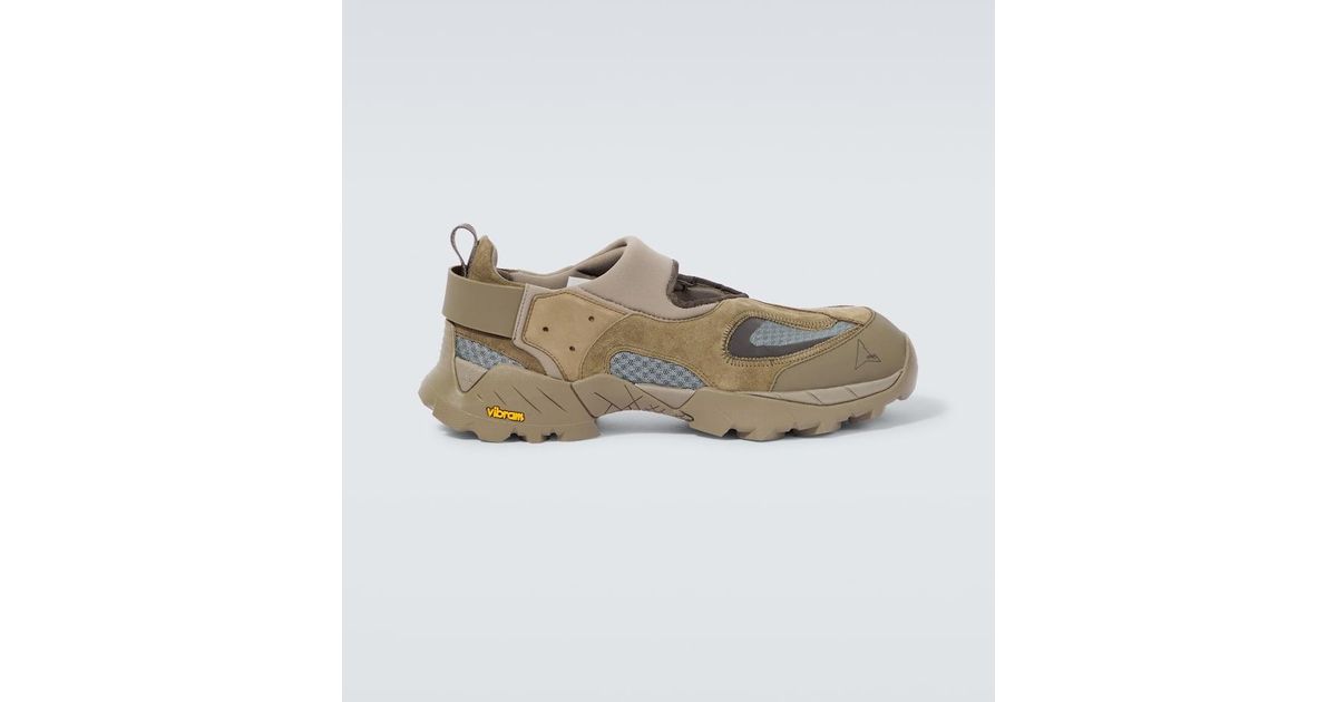 【Roa】 Rozes suede-trimmedスニーカー Roa Rozes Suede-Trimmed Sneakers in Brown for Men | Lyst