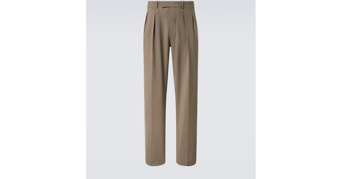 スーツ THE ROW Men's Mikeno Pleated Wool Pants THE ROW Mikeno Straight-Leg Pleated Wool Suit Trousers for