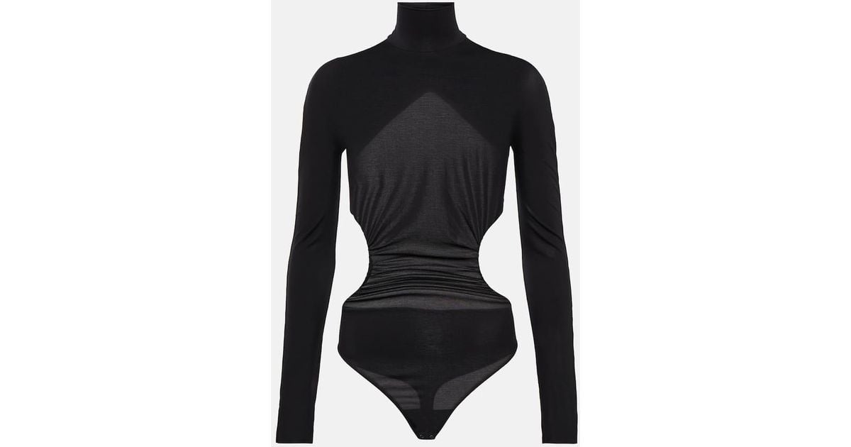 Vendor-unknown Kedma White Black Tiger Print Single Shoulder Bodysuit Sheer  Dress