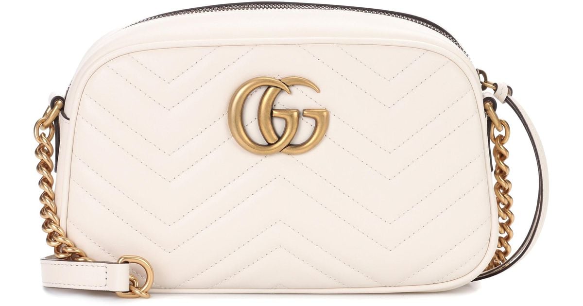 Lyst - Gucci Gg Marmont Leather Crossbody Bag in White