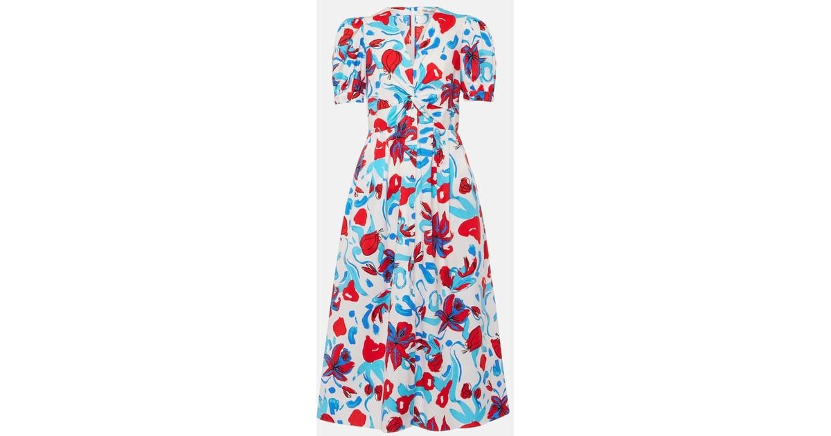 Diane von Furstenberg Heather Floral Cotton-Blend Midi Dress