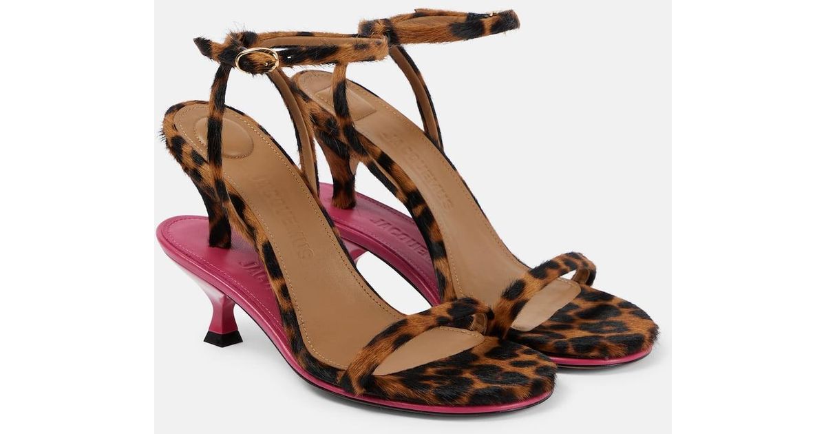 サンダル・ミュール JACQUEMUS 231FO056 3073 430 Sandals Pink Pink 'The double mules' Heeled Sandals by JACQUEMUS on Sale