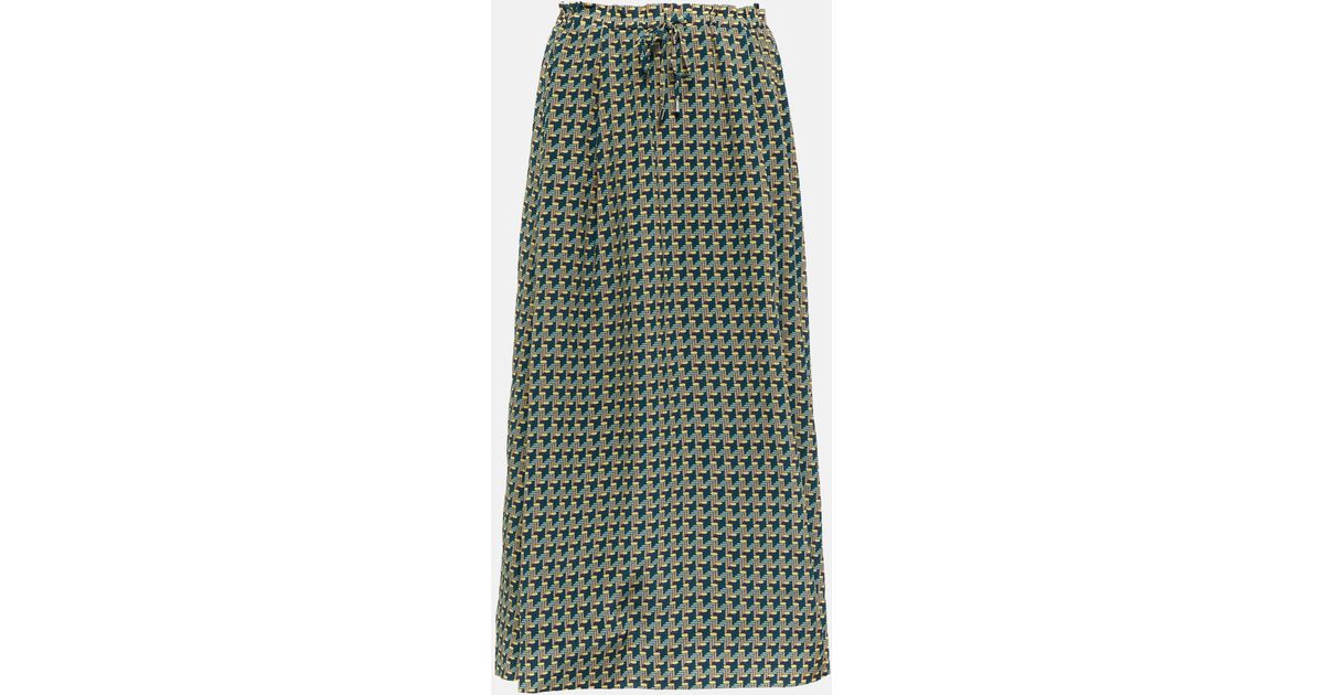 Loro Piana Lina Harridge Pike Silk Maxi Skirt in Green | Lyst