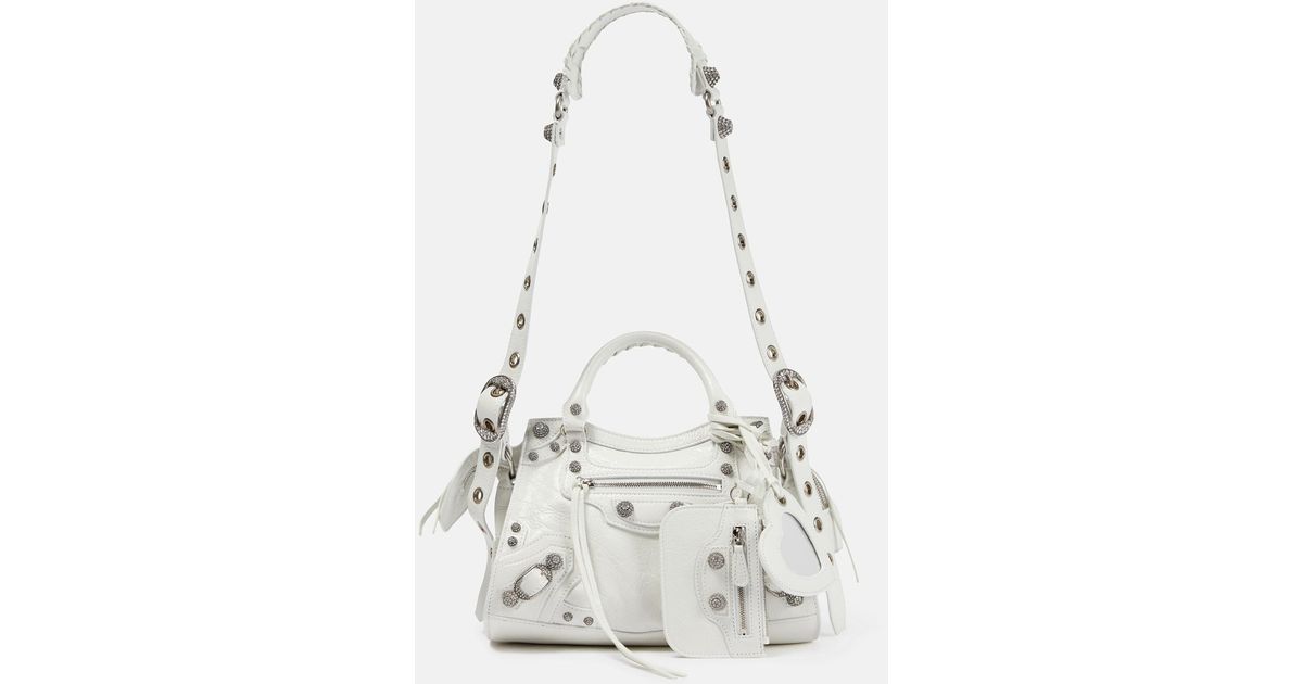 Balenciaga Neo Cagole Xs Leather Shoulder Bag in White | Lyst