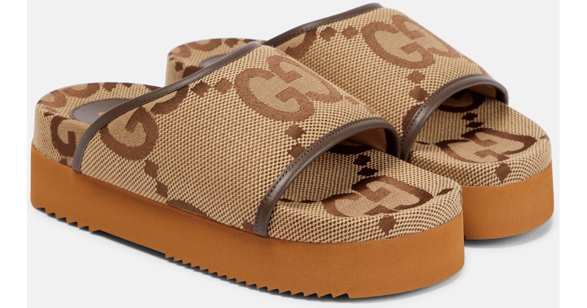 Gucci Women's Jumbo GG Platform Slide in Brown Lyst Canada