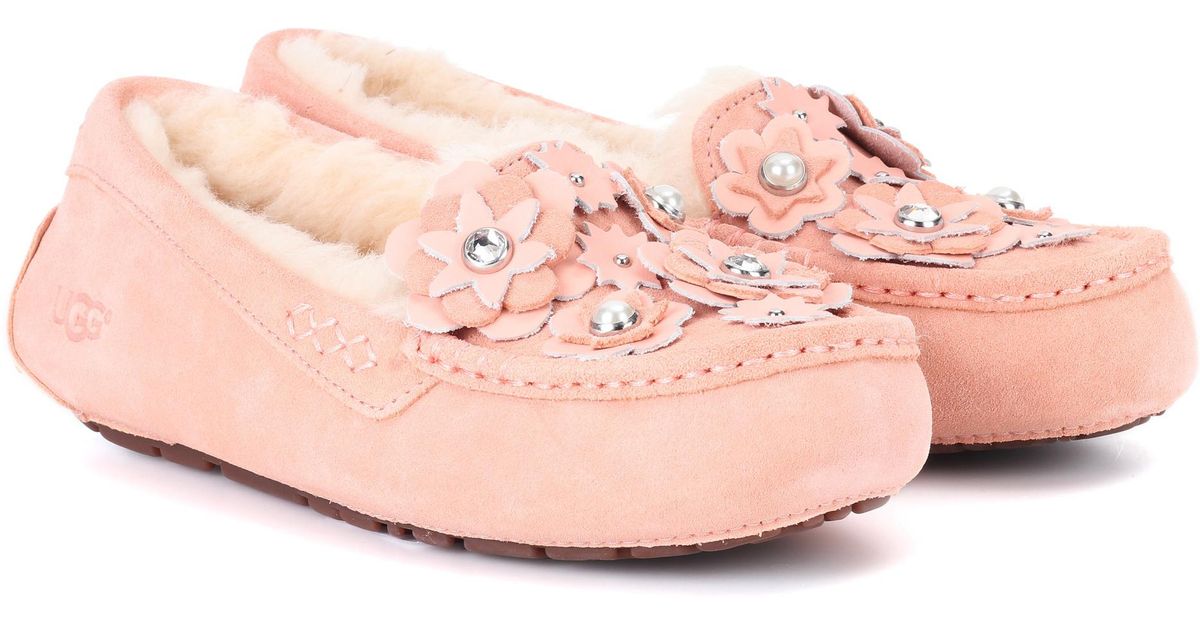 UGG Ansley Suede Moccasins in Pink - Lyst