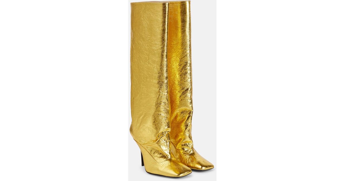 The Attico Sienna Crinkled Laminated Leather Knee-high Boots 105mm in ...