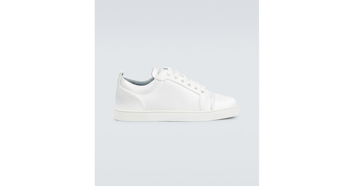 Christian Louboutin Louis Silk-satin Sneakers in White for Men