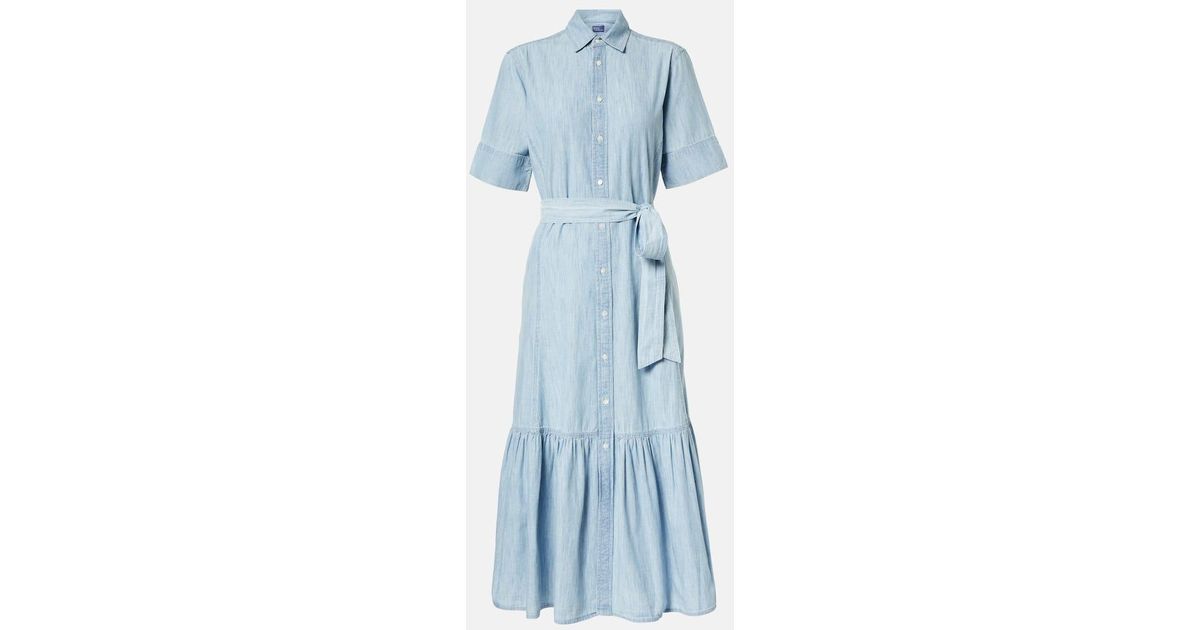 ralph lauren chambray shirt dress Tiered Cotton Chambray Shirtdress