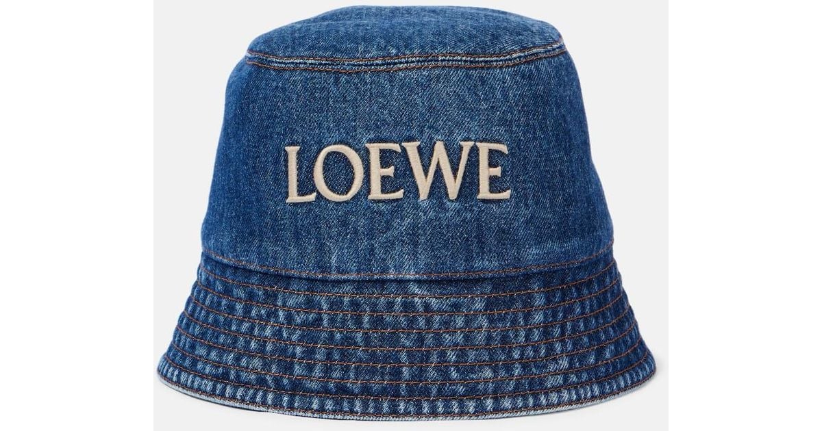 Loewe Paula's Ibiza Logo Denim Bucket Hat in Blue | Lyst