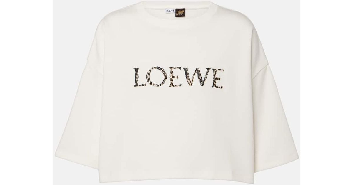 Loewe X Paula's Ibiza Cropped Relaxed-fit Cotton-blend-jersey T