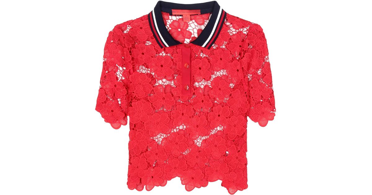 tommy hilfiger lace polo shirt