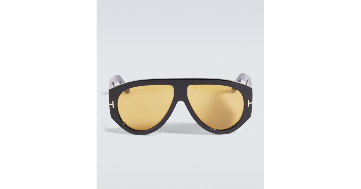 Bronson Aviator Sunglasses in Black - Tom Ford