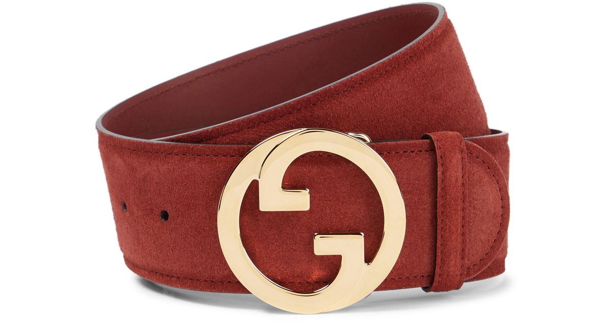 Gucci Blondie Suede Belt in Red Lyst