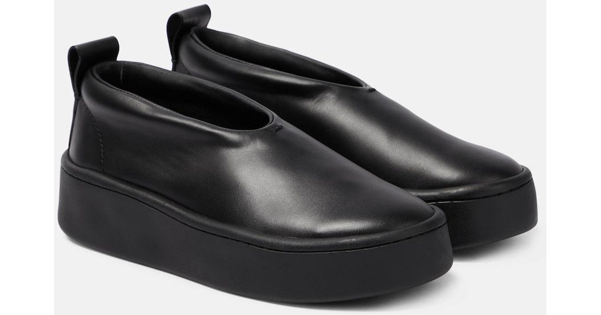 スニーカー JIL SANDER Leather slip-on sneakers Jil Sander Leather Slip-On Sneakers With Platform Sole women