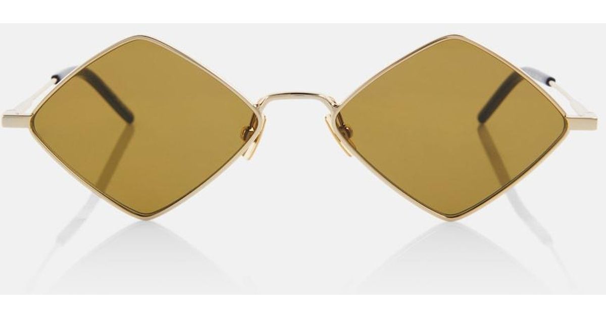 Saint Laurent Sl 302 Lisa Diamond-Shaped Sunglasses in Brown 