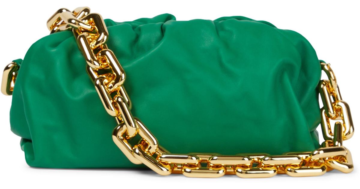 Bottega Veneta Chain Pouch Leather Shoulder Bag in Green - Lyst