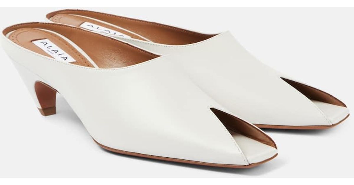 【関税込み】ALAIA ブラック Spike Flat Open ミュール alaia-white-Spike-55-Leather-