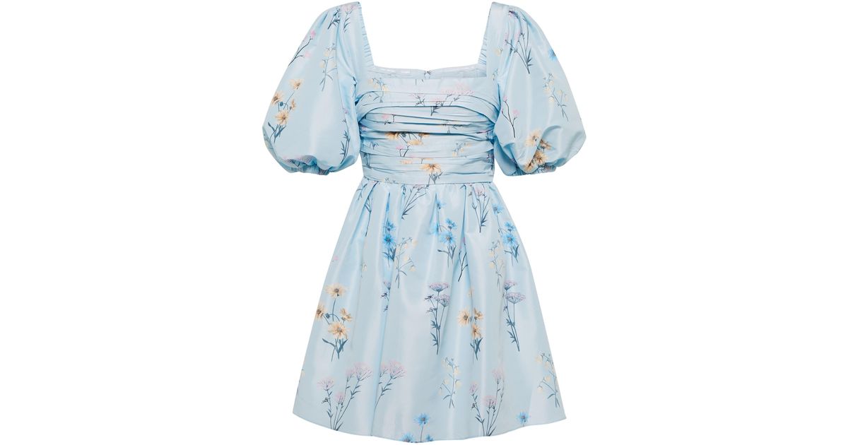 SELF-PORTRAIT Square-neck Floral-print Taffeta Midi Dress - We Select Dresses
